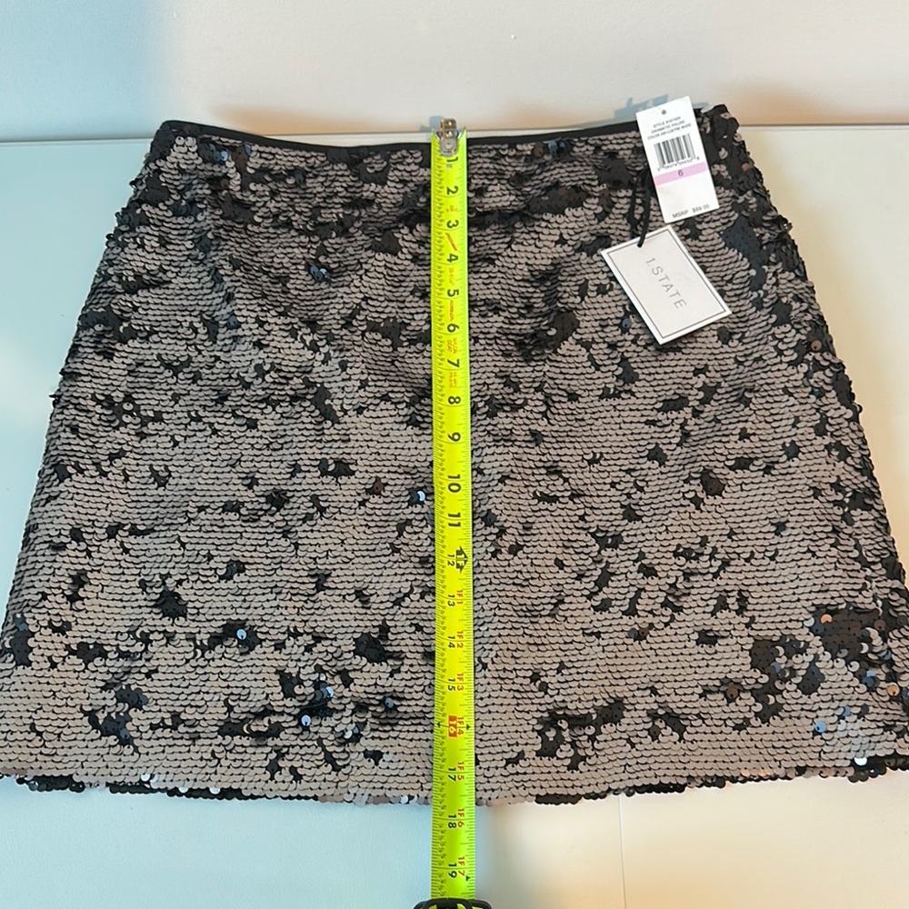 1. State Black and Silver Sequin Mini Skirt - Picture 5 of 7